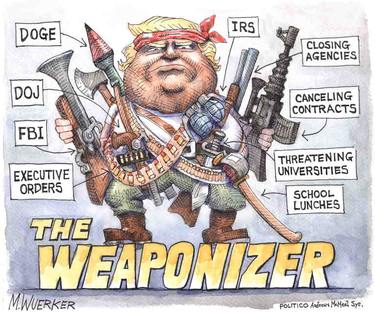 Political/Editorial Cartoon by Matt Wuerker, Politico on Trump Issues King’s Decrees