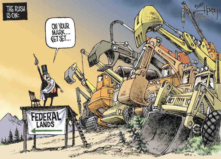 Political/Editorial Cartoon by David Horsey on Drill, Baby, Drill