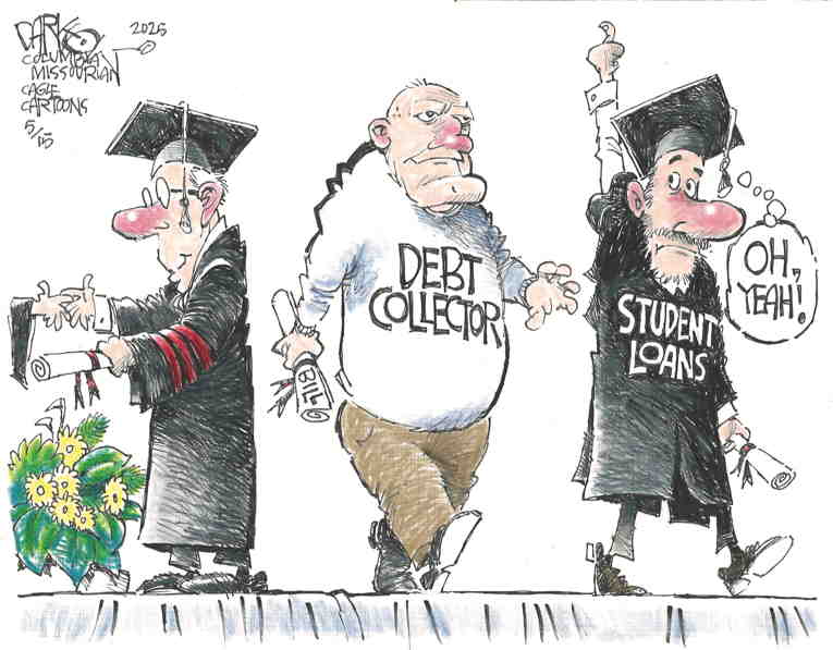 Political/Editorial Cartoon by John Darkow, Columbia Daily Tribune, Missouri on Graduating Class Celebrates