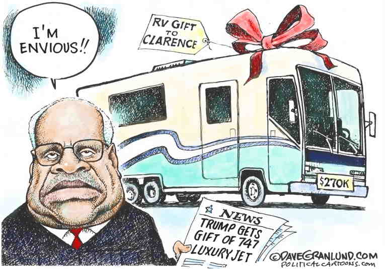 Political/Editorial Cartoon by Dave Granlund on Trump Accepts $400M “Gift”
