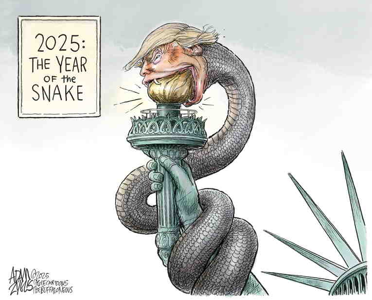 Political/Editorial Cartoon by Adam Zyglis, The Buffalo News on Trump Seeks New Title