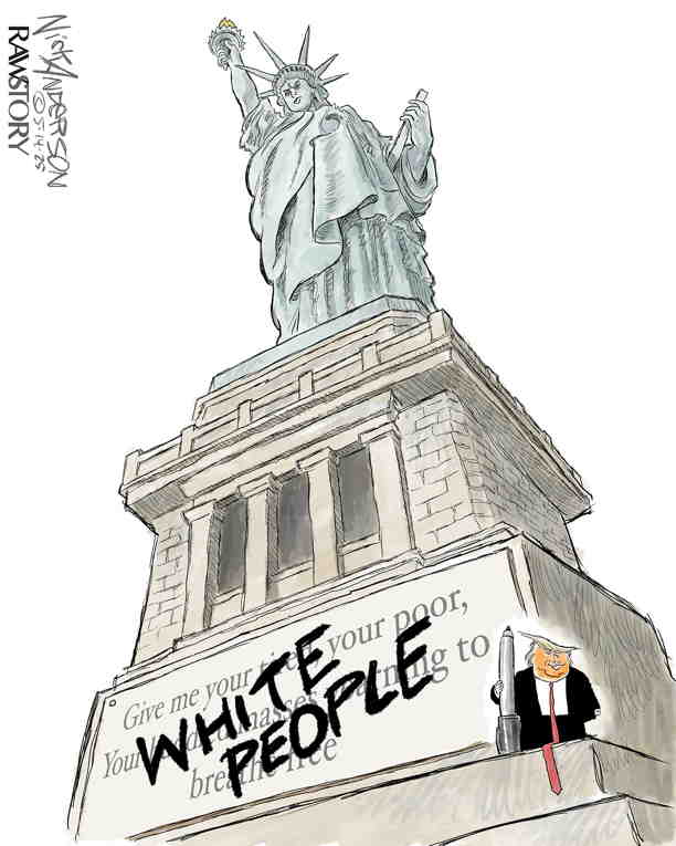 Political/Editorial Cartoon by Nick Anderson, Houston Chronicle on SCOTUS Blocks Trump