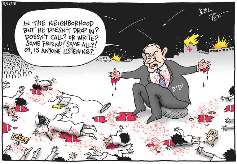 Political/Editorial Cartoon by Joel Pett, Lexington Herald-Leader, CWS/CartoonArts Intl. on Genocide Nearly Complete