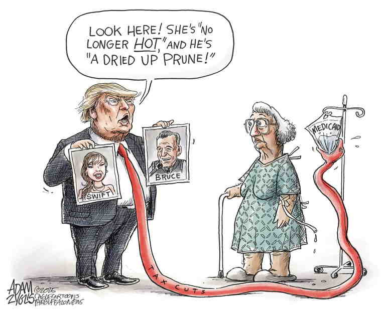 Political/Editorial Cartoon by Adam Zyglis, The Buffalo News on Trump’s Dementia Worsens