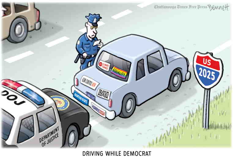 Political/Editorial Cartoon by Clay Bennett, Chattanooga Times Free Press on Despot Attacks Rule of Law
