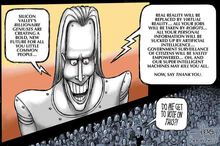 Political/Editorial Cartoon by David Horsey on Americans Respond to Bill