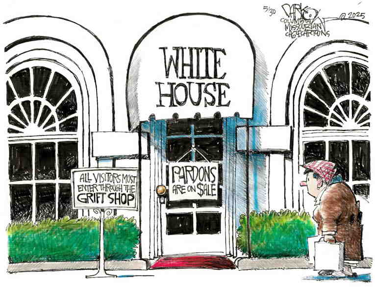 Political/Editorial Cartoon by John Darkow, Columbia Daily Tribune, Missouri on Trump Selling Pardons