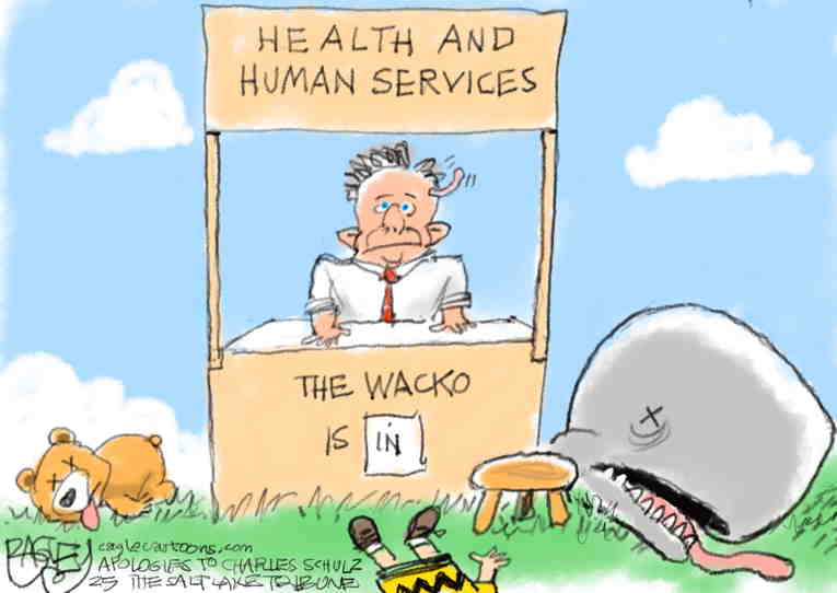 Political/Editorial Cartoon by Pat Bagley, Salt Lake Tribune on RFK Jr. Lives Up to Promises