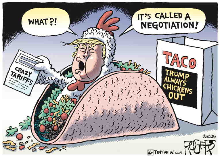 Political/Editorial Cartoon by Rob Rogers on President Given New Nickname