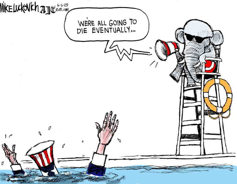Political/Editorial Cartoon by Mike Luckovich, Atlanta Journal-Constitution on Senate Considers Bill