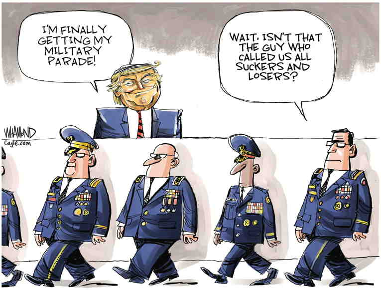 Political/Editorial Cartoon by Dave Whamond, Canada, PoliticalCartoons.com on Trump Gets Birthday Gift
