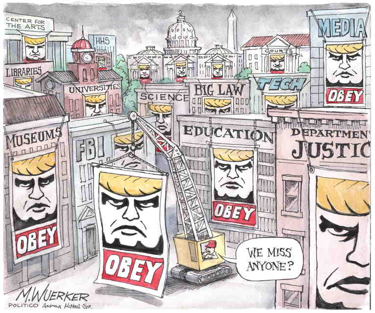 Political/Editorial Cartoon by Matt Wuerker, Politico on Trump Eyes Becoming a Despot