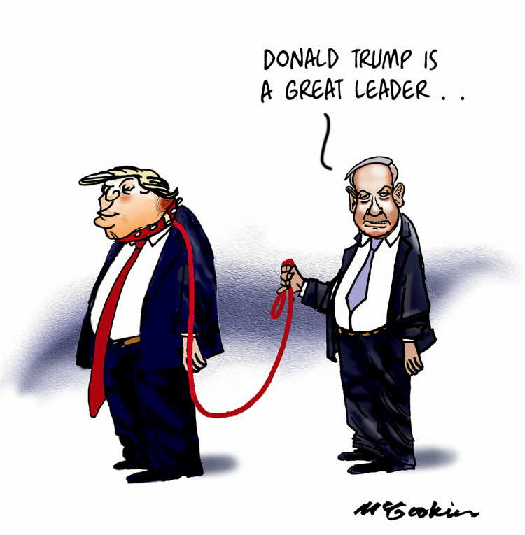 Political/Editorial Cartoon by Malcolm McGookin, CagleCartoons.com on Trump & Israel Start War