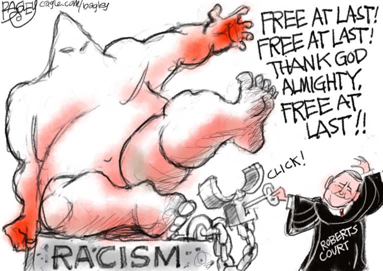 Political/Editorial Cartoon by Pat Bagley, Salt Lake Tribune on SCOTUS Anoints Trump King
