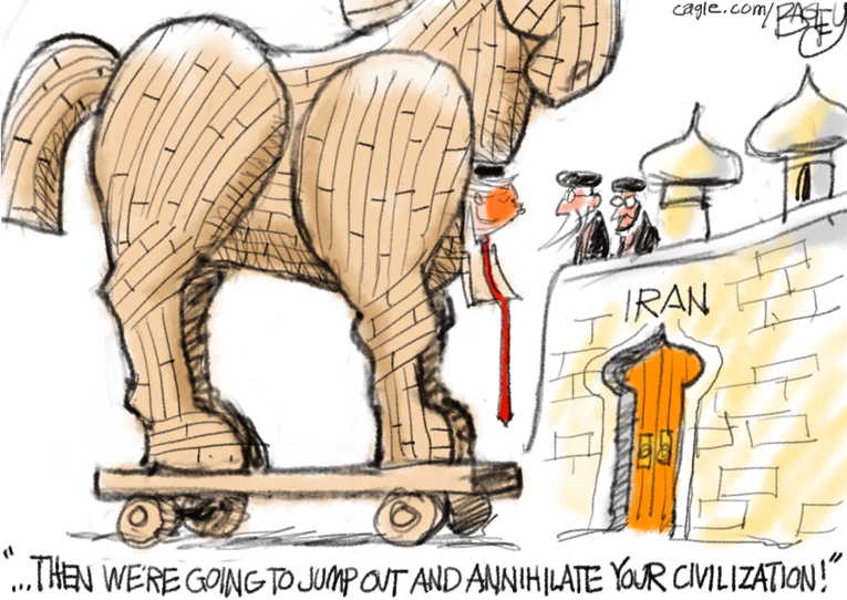 Political/Editorial Cartoon by Pat Bagley, Salt Lake Tribune on Surrender Likely, Trump Says