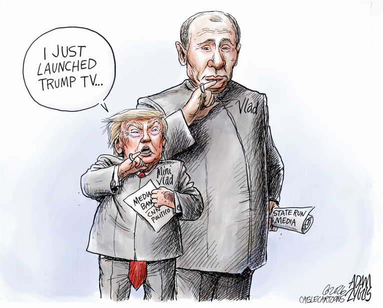 Political/Editorial Cartoon by Adam Zyglis, The Buffalo News on Despot Bans Free Press