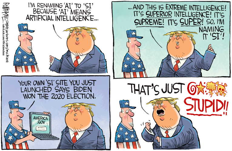 Political/Editorial Cartoon by Rick McKee, The Augusta Chronicle on AI Warnings Ignored