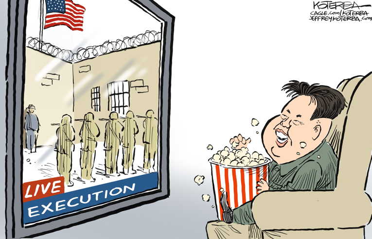 Political/Editorial Cartoon by Jeff Koterba, Omaha World-Herald on US Execution to Be Televised