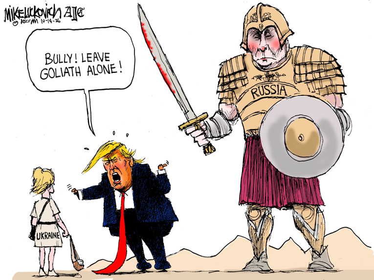 Political/Editorial Cartoon by Mike Luckovich, Atlanta Journal-Constitution on US Allies With Russia