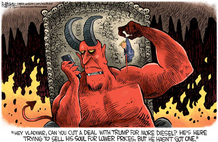 Political/Editorial Cartoon by Rick McKee, The Augusta Chronicle on US Allies With Russia